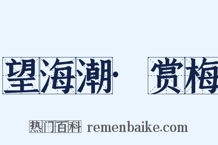 望海潮·赏梅是什么意思的图片